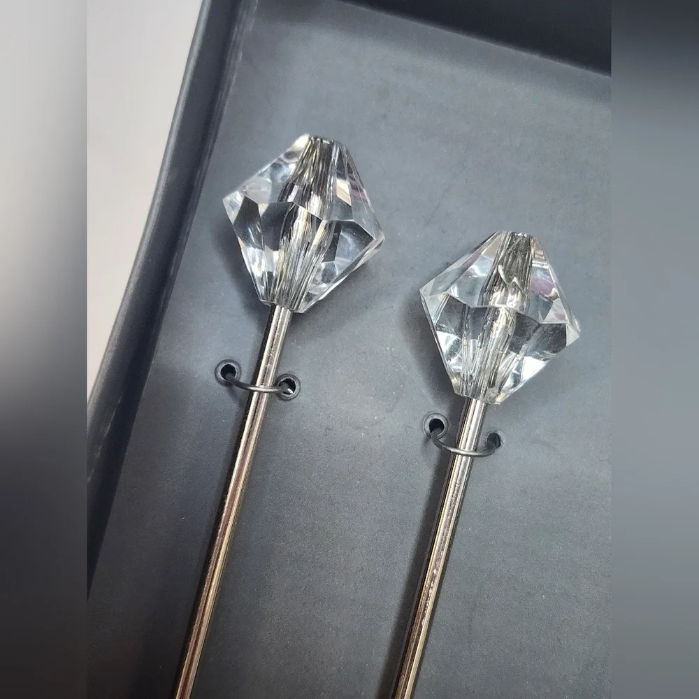 Thirstystone Elegant 4pcs Crystal Topper Metal Drink Stirrers (price per set)